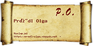 Prádl Olga névjegykártya